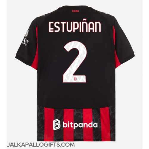 AC Milan Pervis Estupinan #2 Kotipaita 2025-26 Lyhythihainen